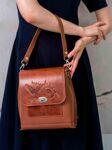 Женская кожаная сумка рюкзак рыжая Natalia Kalinovskaya «Ивета»